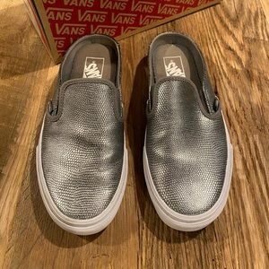 Women’s silver vans / slip ons